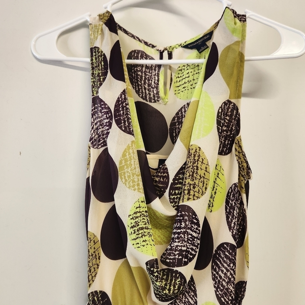 Banana Republic sleeveless belted dress size 6 pleated unattached slip - Picture 2 of 10